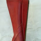 1950s 1960s Red Leather Wedge Shoes