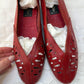 1950s 1960s Red Leather Wedge Shoes