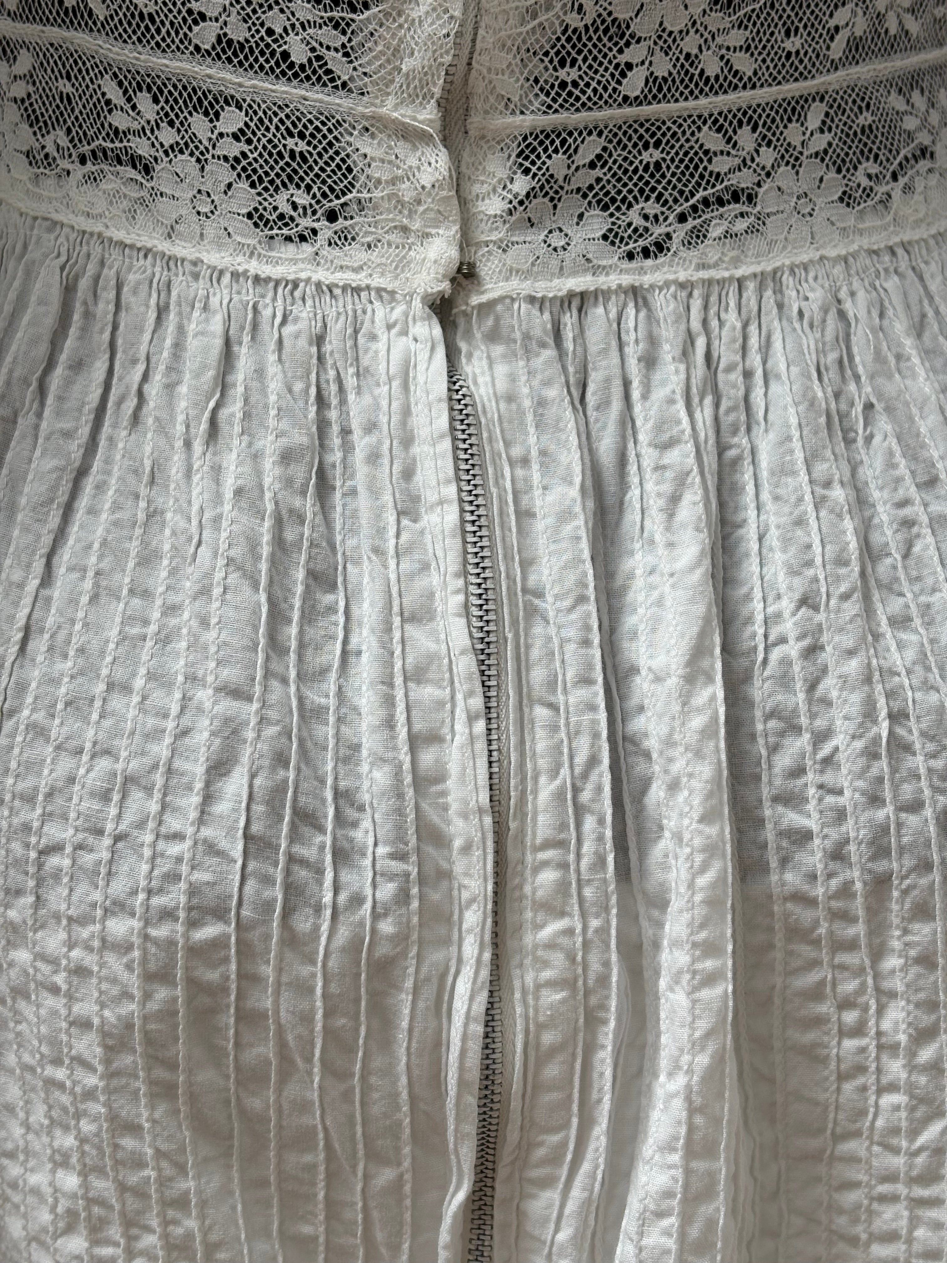 1970s Pure Cotton Mexican Dress