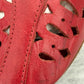 1950s 1960s Red Leather Wedge Shoes