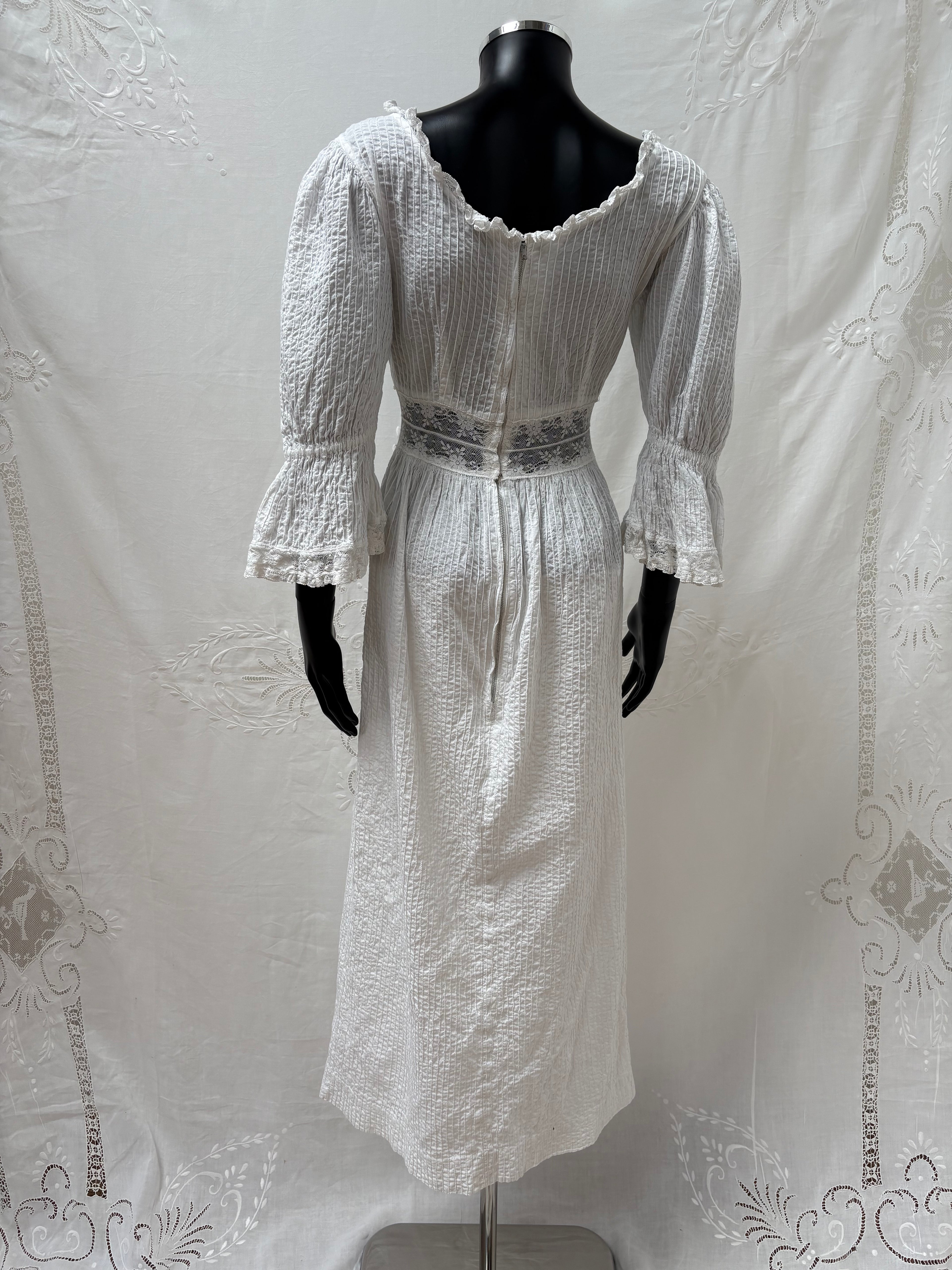 1970s Pure Cotton Mexican Dress