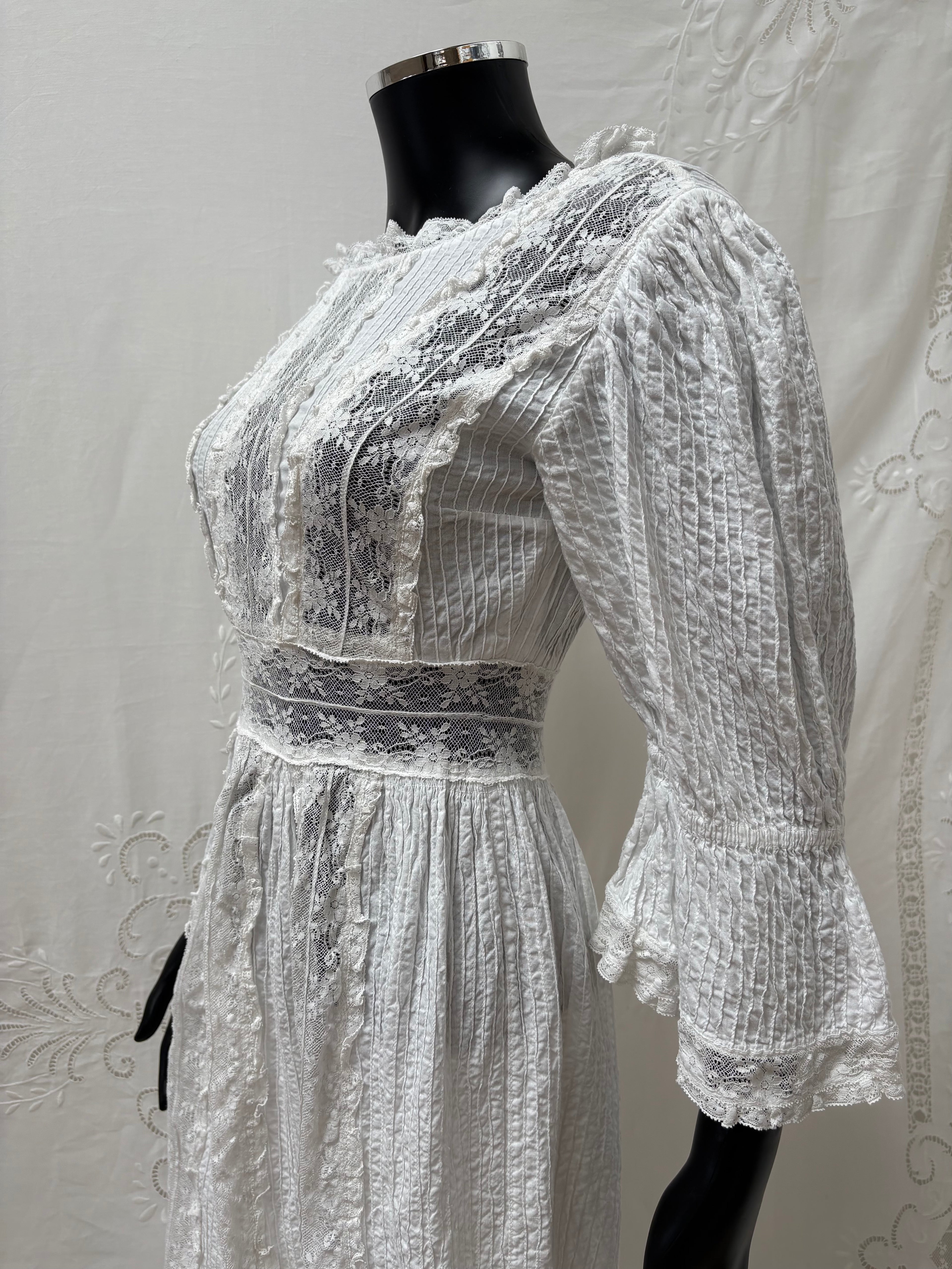 1970s Pure Cotton Mexican Dress