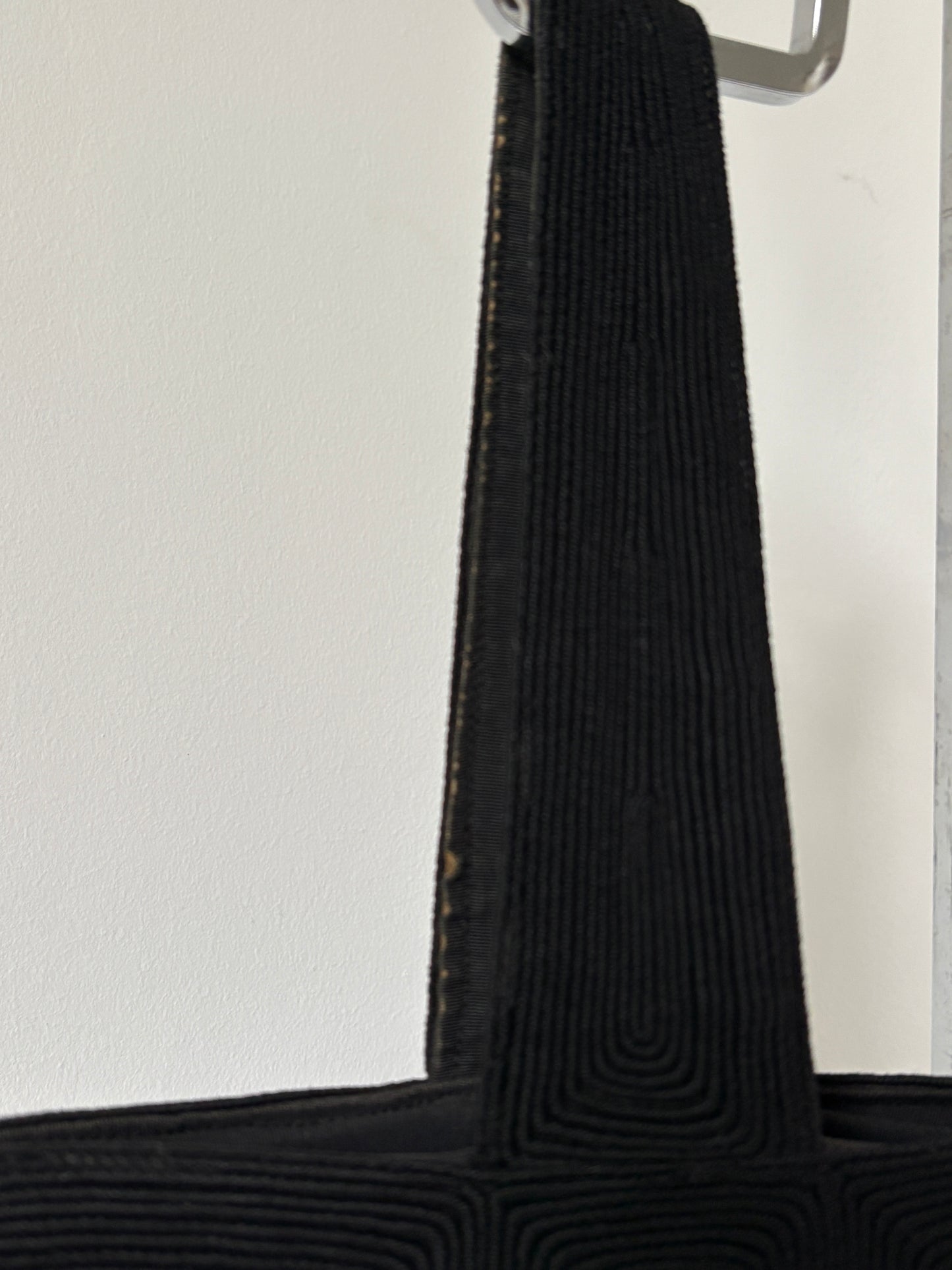 1940s Black Corde Wristlet Bag