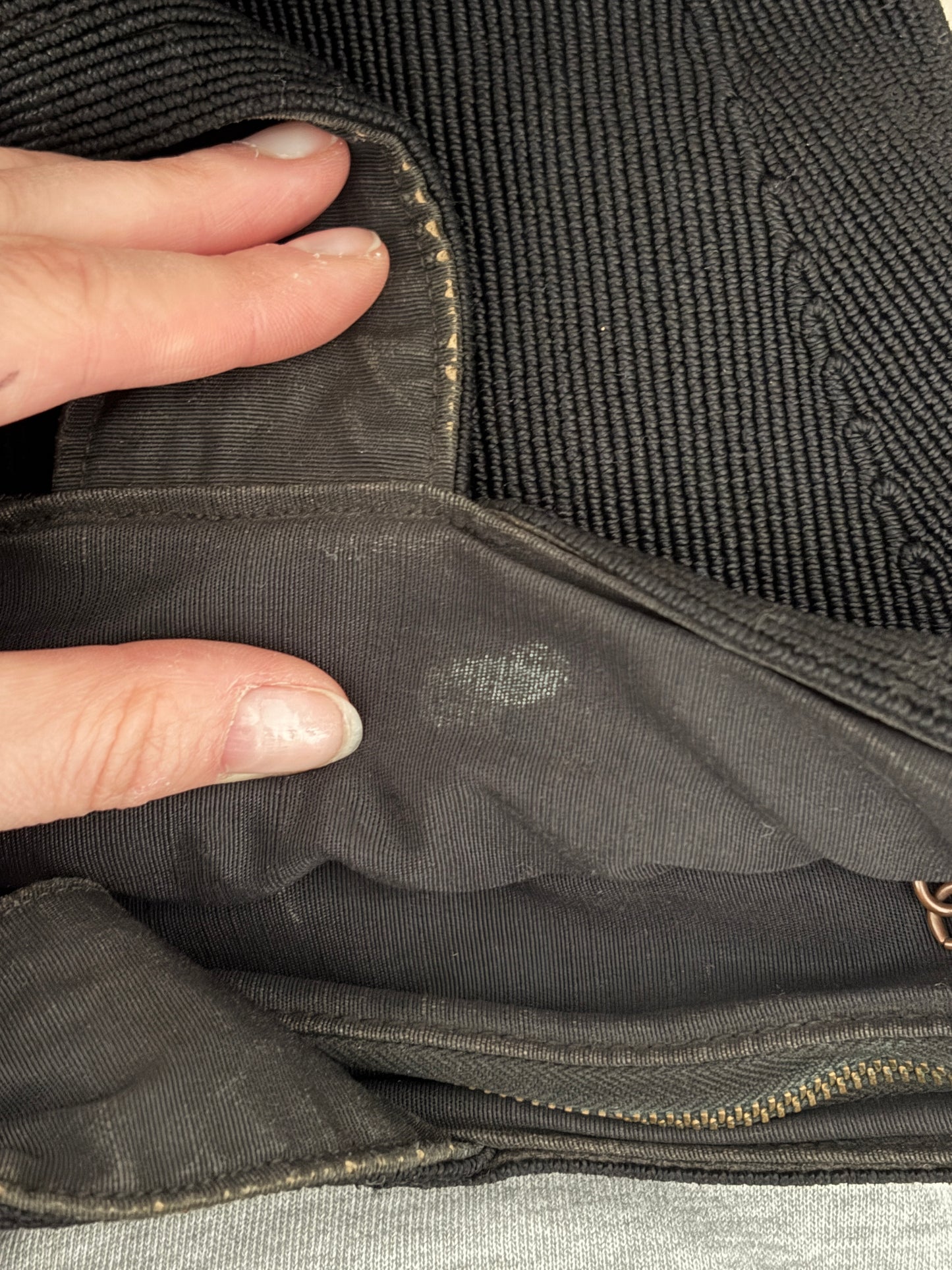 1940s Black Corde Wristlet Bag