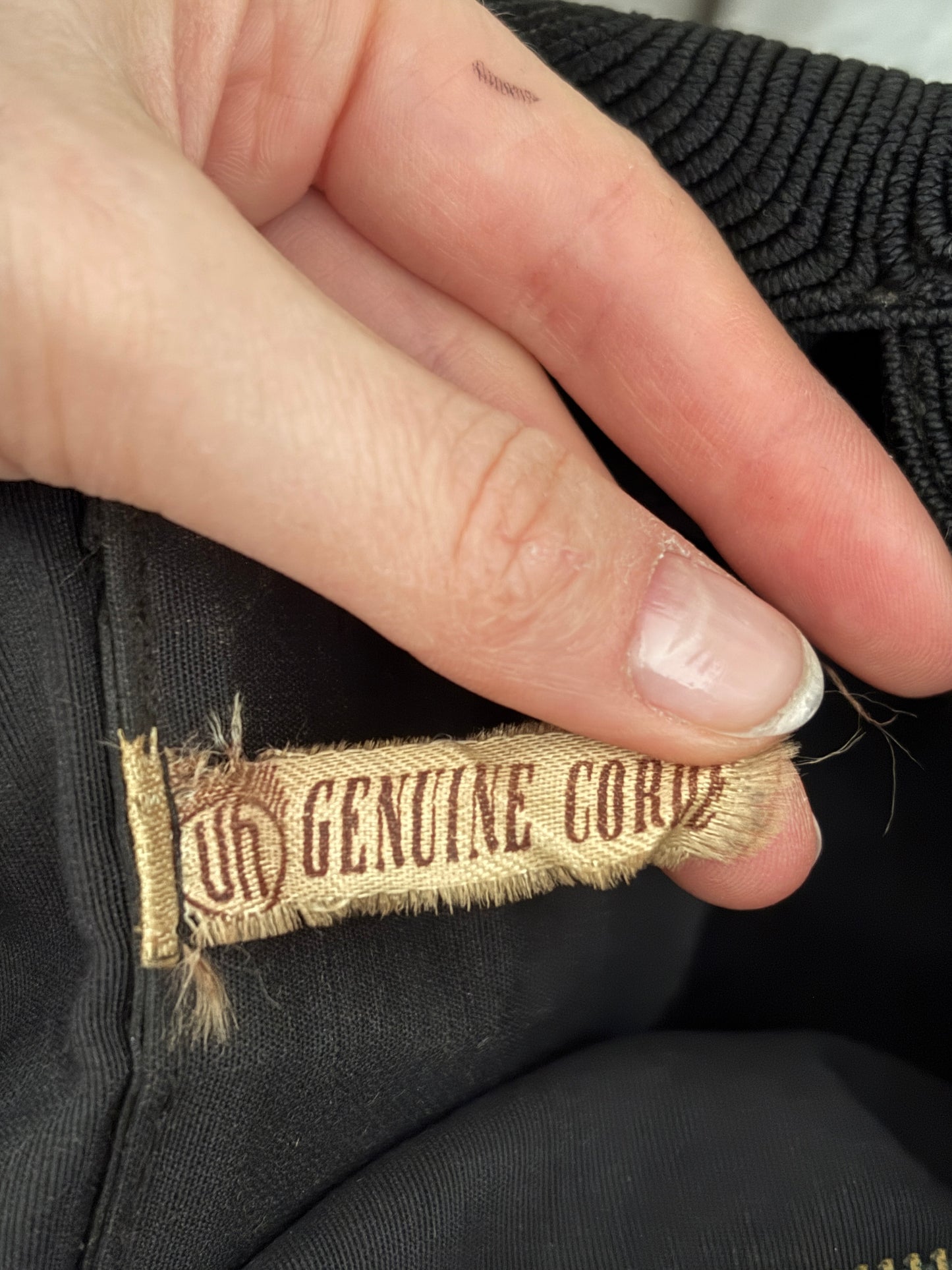 1940s Black Corde Wristlet Bag