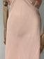 1930s 1940s Pink Rayon Crepe Slip Nightdress with Bows