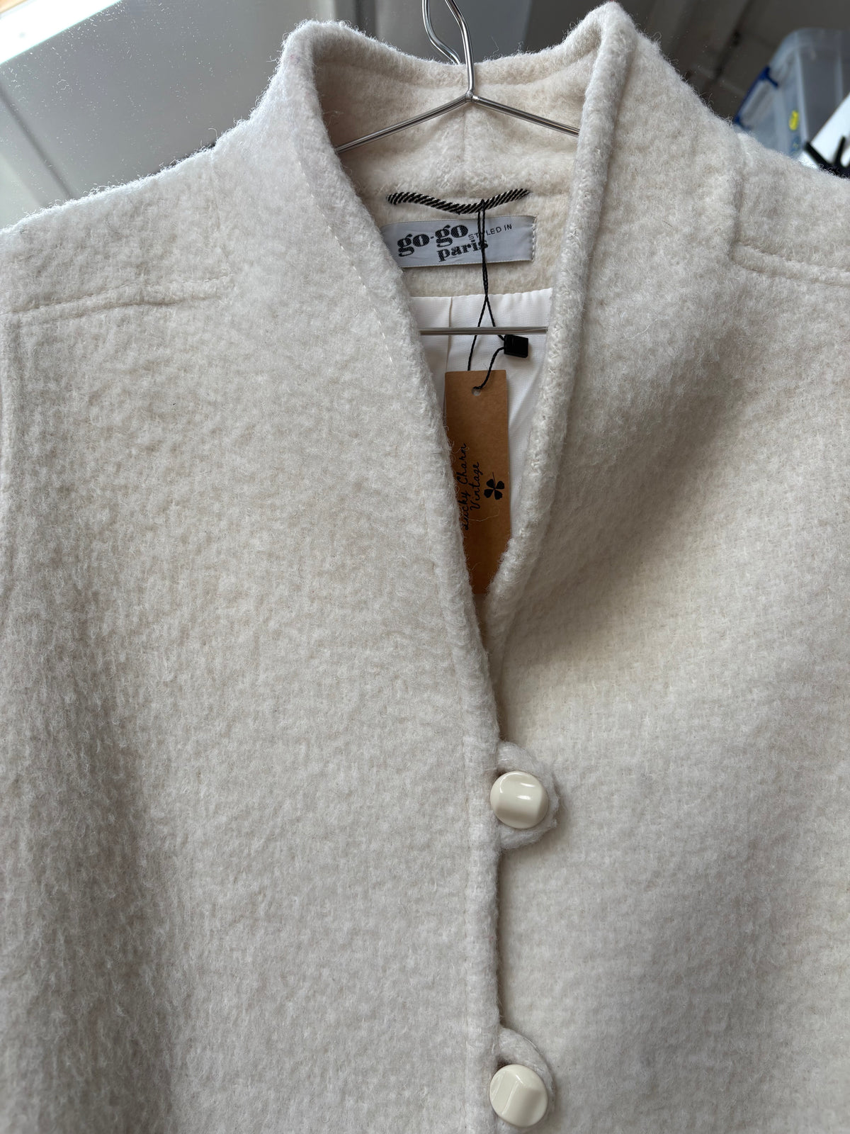 1980s 'Go Go Paris' Wool Blend Sculptural Coat