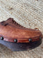 1980s Brown Leather Clogs with Wooden Soles