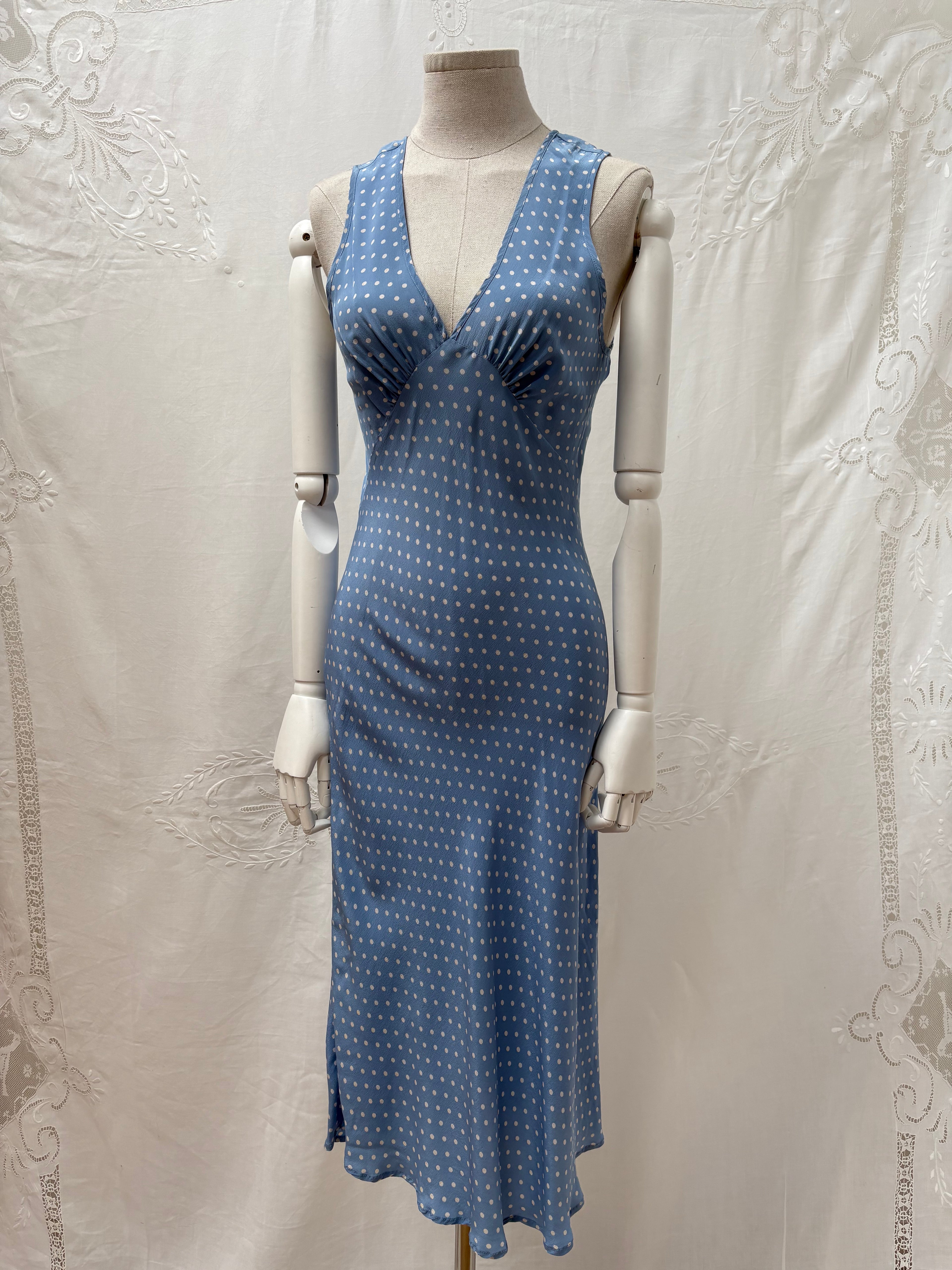 1990s Pure Silk Polka Dot Dress