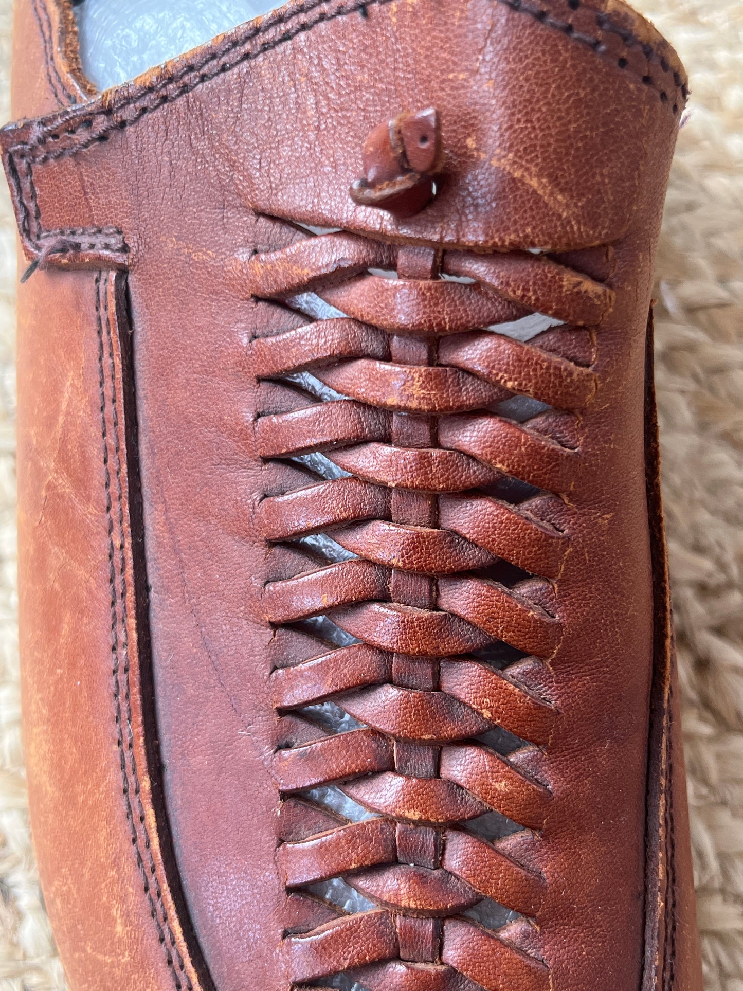 1980s Brown Leather Clogs with Wooden Soles