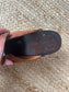 1980s Brown Leather Clogs with Wooden Soles