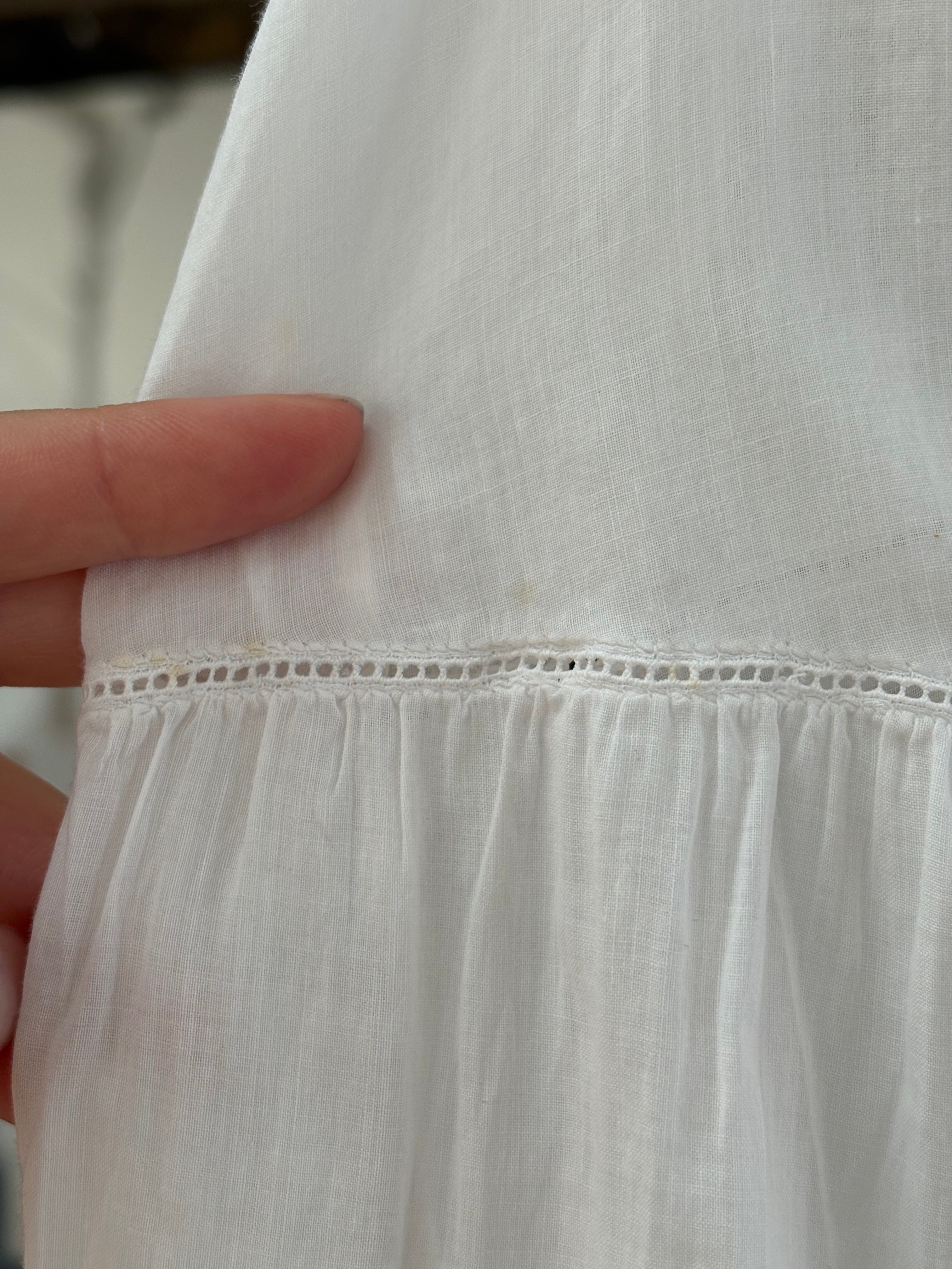 1910s Pure Cotton Dress with Ribbon