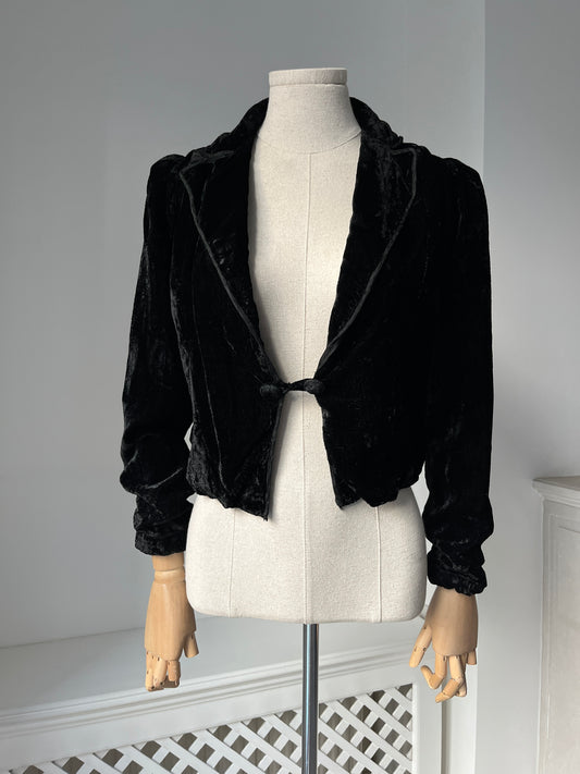 1950s 1960s 'Kay Bee' Black Velvet Jacket