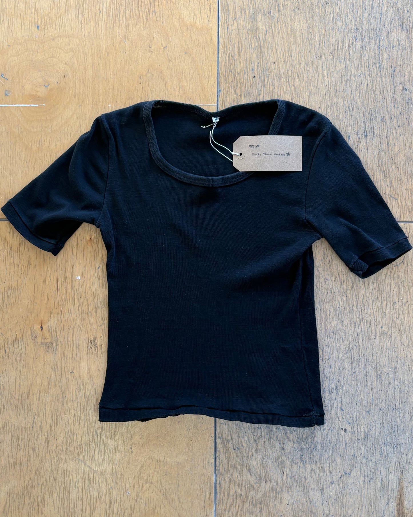 1970s Black Cotton Tee