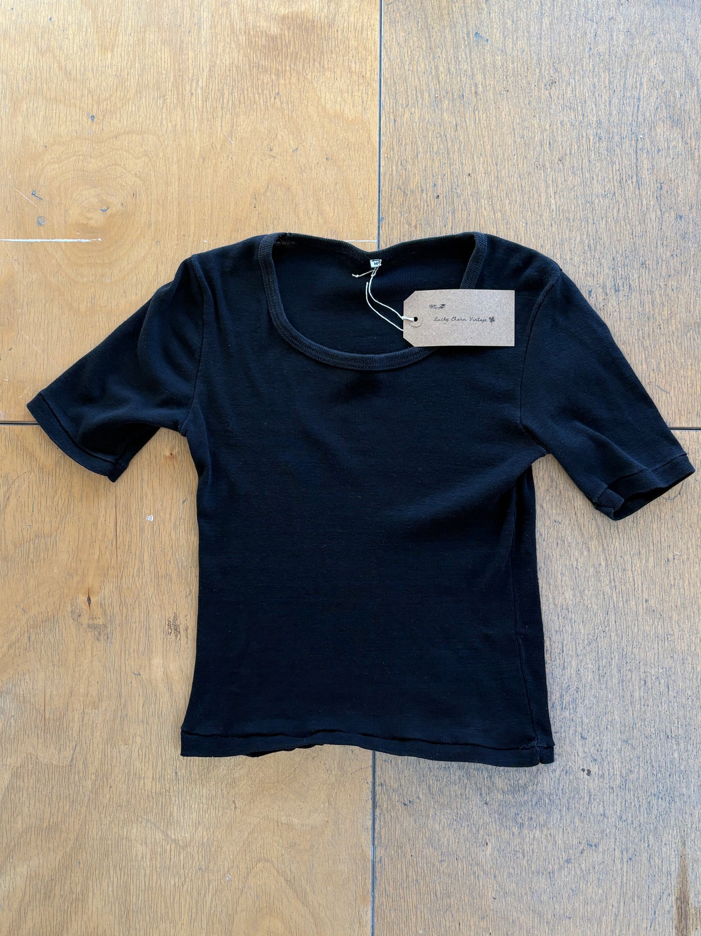 1970s Black Cotton Tee