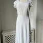 1950s 1960s Slub Cotton White Summer Dress