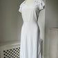 1950s 1960s Slub Cotton White Summer Dress
