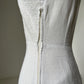 1950s 1960s Slub Cotton White Summer Dress