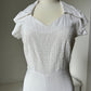1950s 1960s Slub Cotton White Summer Dress
