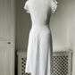 1950s 1960s Slub Cotton White Summer Dress