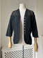 1950s Homemade Black Jacket with Cotton Guipure Lace