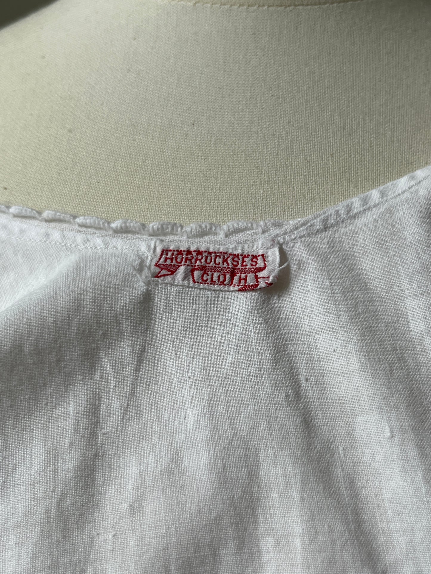 1910s Cotton Corset Cover with Pale Pink Ribbon