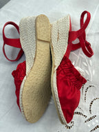 1970s Red Espadrille Shoes