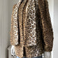 1980s Faux Fur Leopard Coat with Attached Scarf