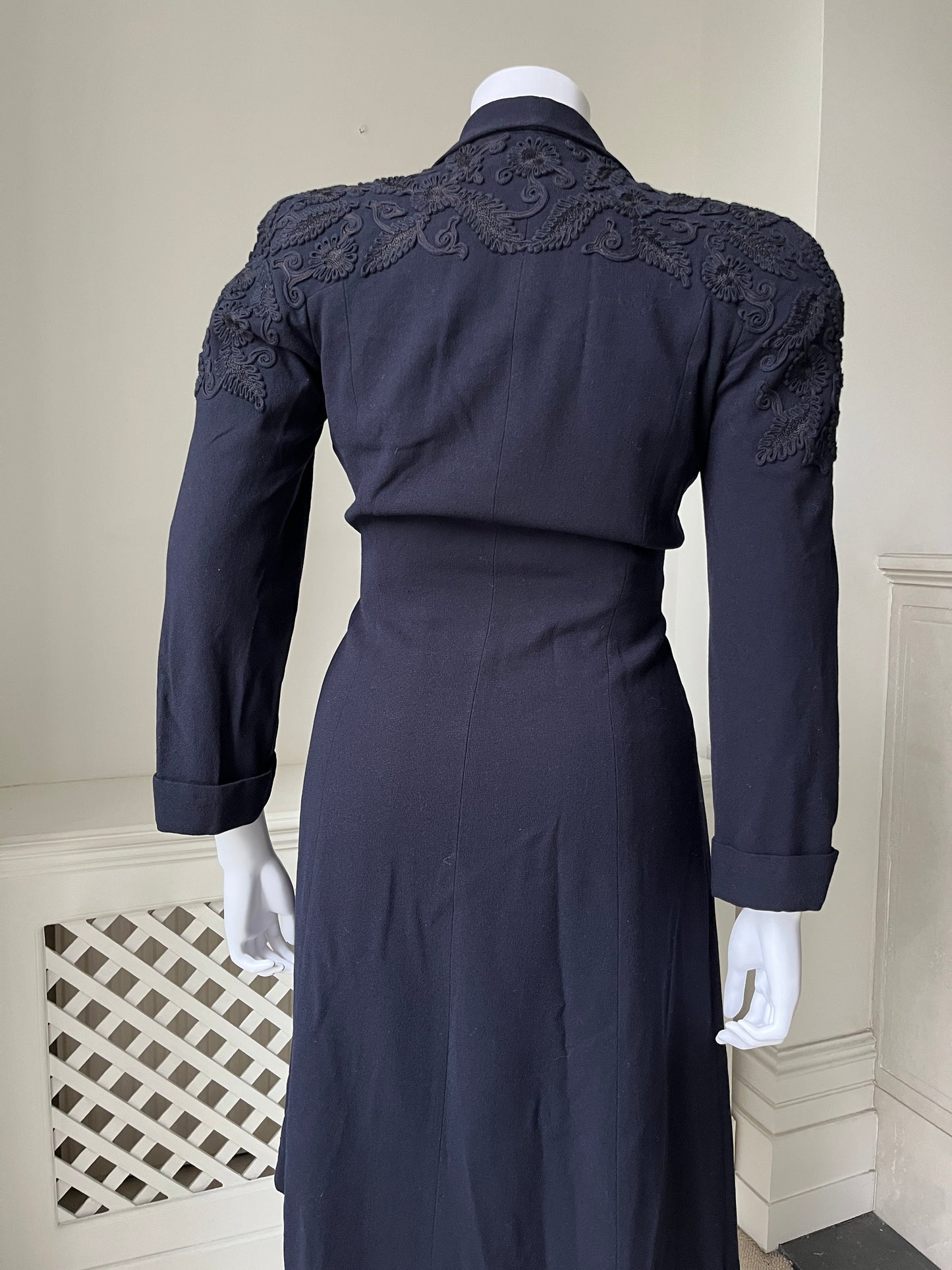 1940s 'Livingston's' Navy Coat with Soutache