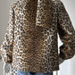 1980s Faux Fur Leopard Coat with Attached Scarf