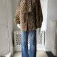 1980s Faux Fur Leopard Coat with Attached Scarf