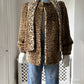 1980s Faux Fur Leopard Coat with Attached Scarf