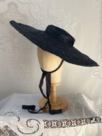 Reproduction 1940s Navy Blue Woven Tilt Hat
