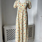 1970s Pale Yellow Ditsy Babydoll Dress