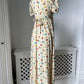 1970s Pale Yellow Ditsy Babydoll Dress