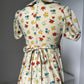 1970s Pale Yellow Ditsy Babydoll Dress