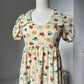 1970s Pale Yellow Ditsy Babydoll Dress