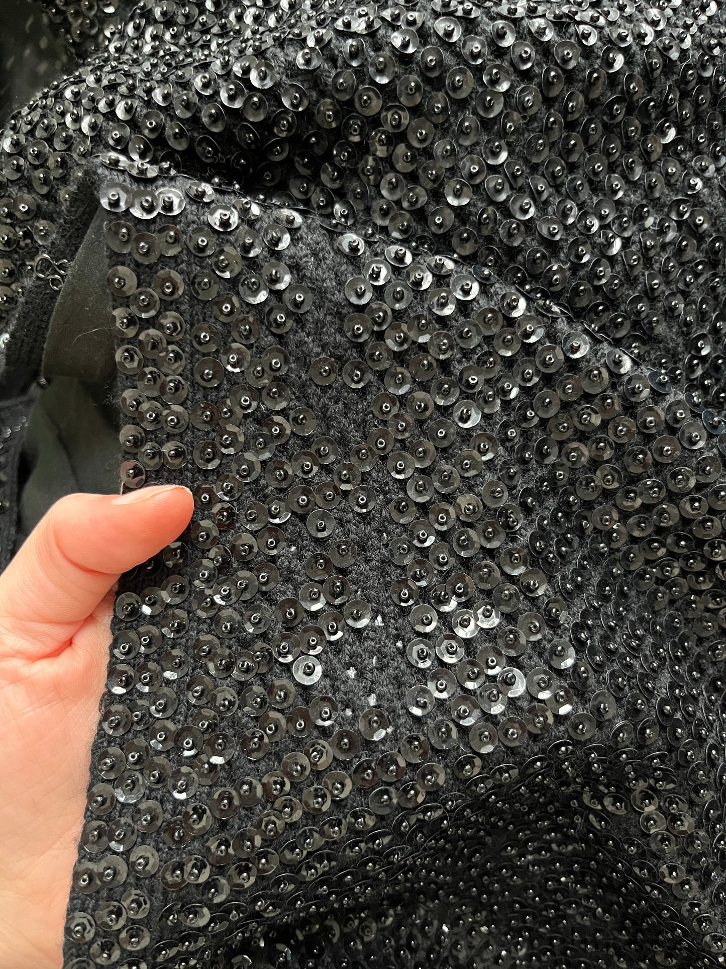 1960s Black Sequin Encrusted Cardigan