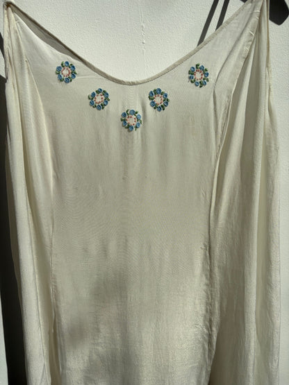 1930s Rayon Crepe Embroidered Slip