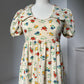 1970s Pale Yellow Ditsy Babydoll Dress