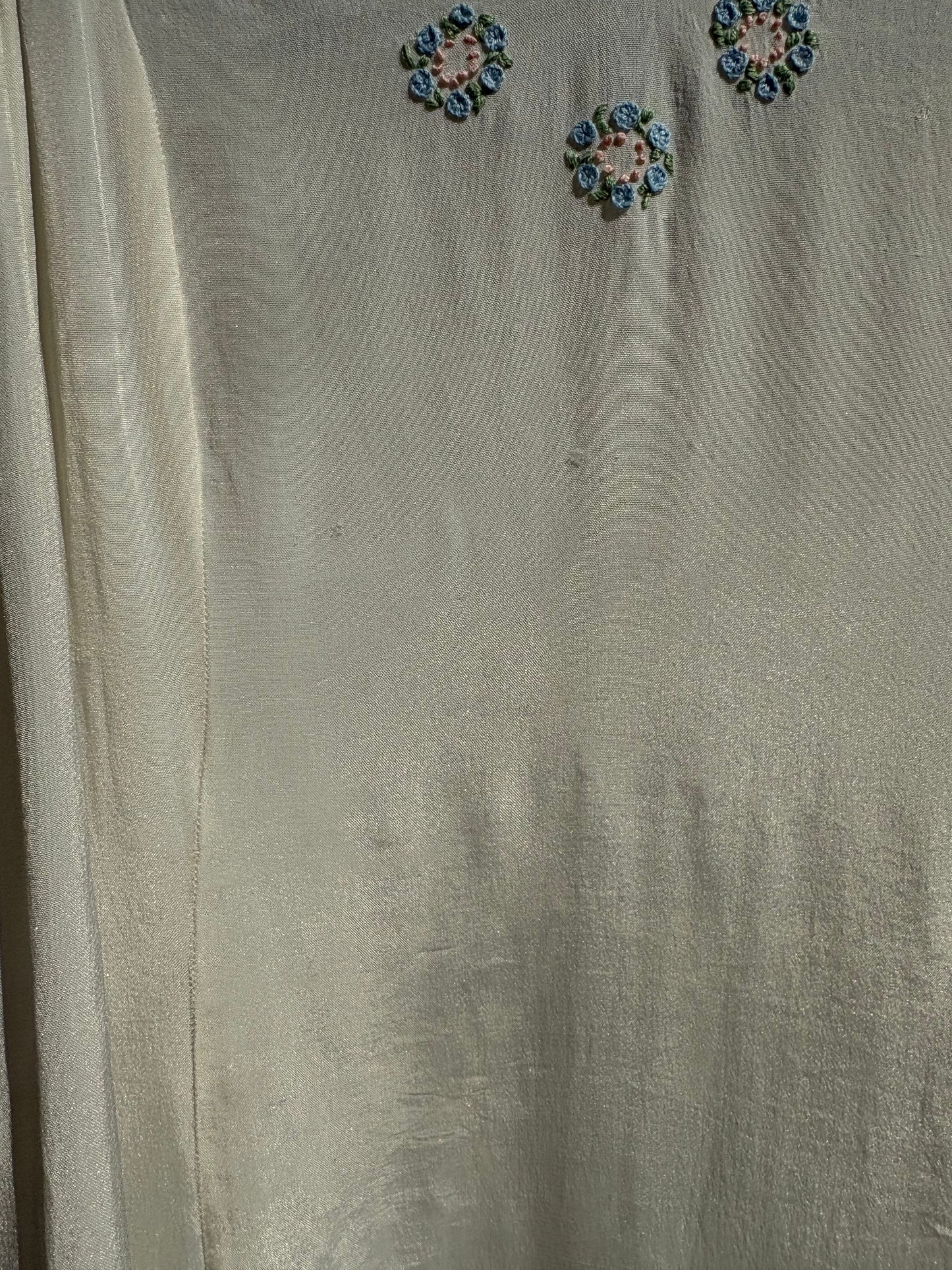 1930s Rayon Crepe Embroidered Slip