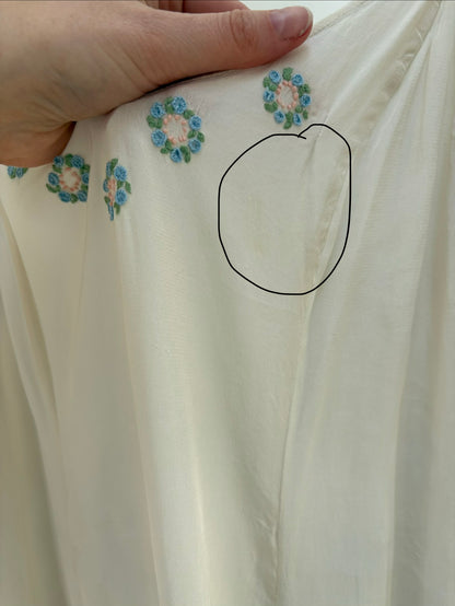 1930s Rayon Crepe Embroidered Slip