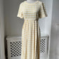 1990s Pale Yellow Gingham Dress