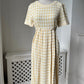 1990s Pale Yellow Gingham Dress