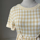 1990s Pale Yellow Gingham Dress