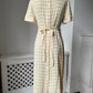 1990s Pale Yellow Gingham Dress