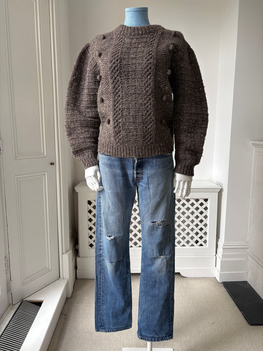 1990s Chunky Brown Wool Sweater