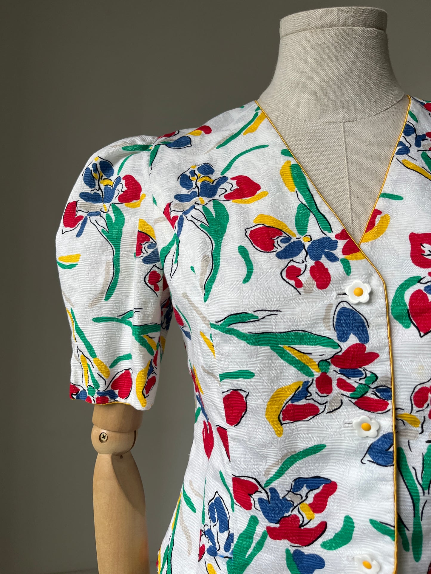 1980s Handmade Floral Blouse