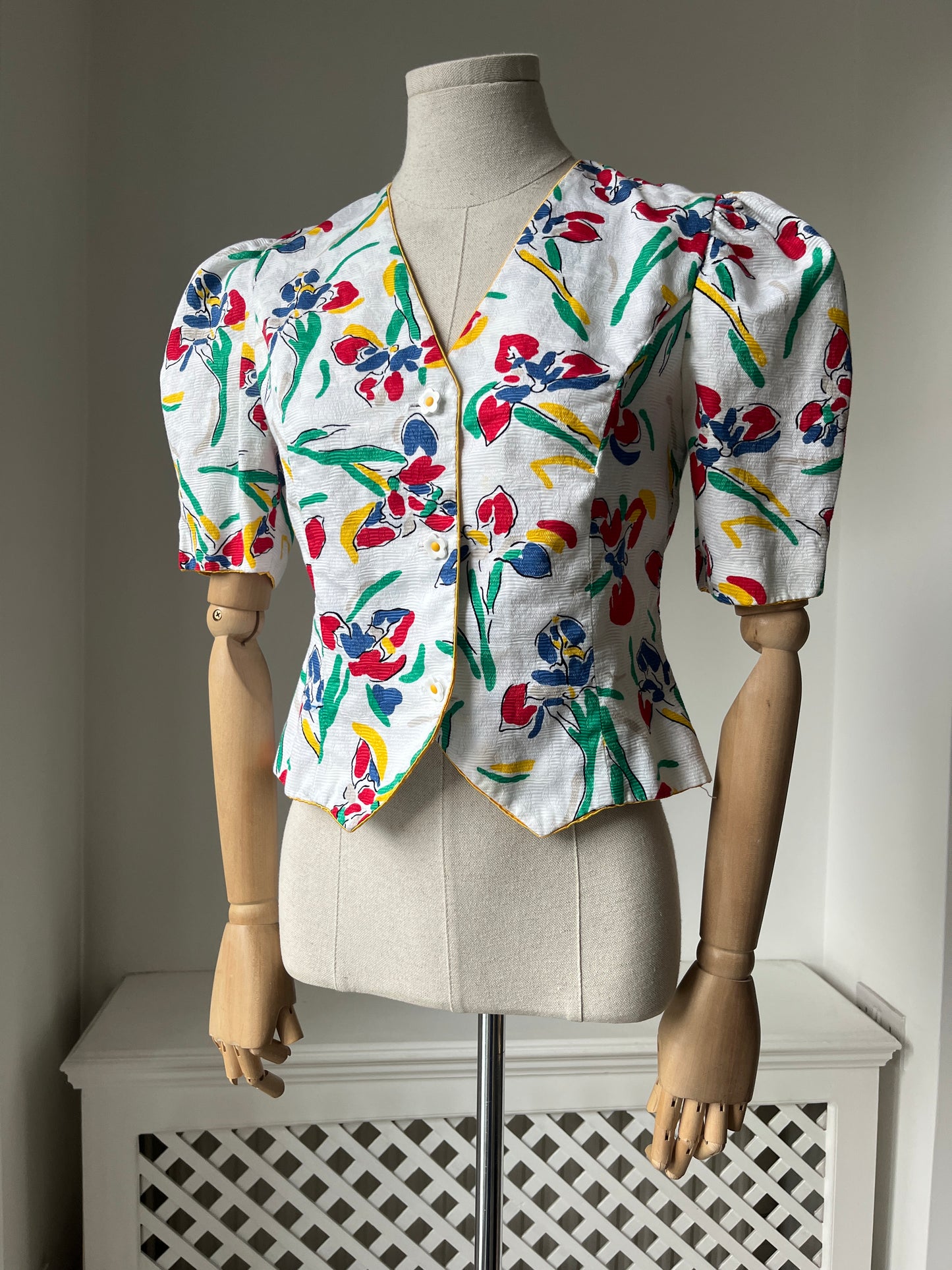 1980s Handmade Floral Blouse