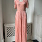 1930s 1940s Pink Velvet 'Lee Delman' Evening Gown